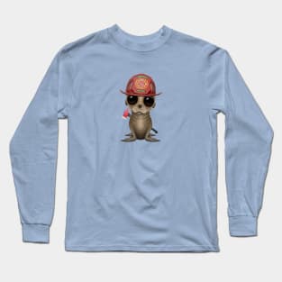 Cute Baby Sea Lion Firefighter Long Sleeve T-Shirt